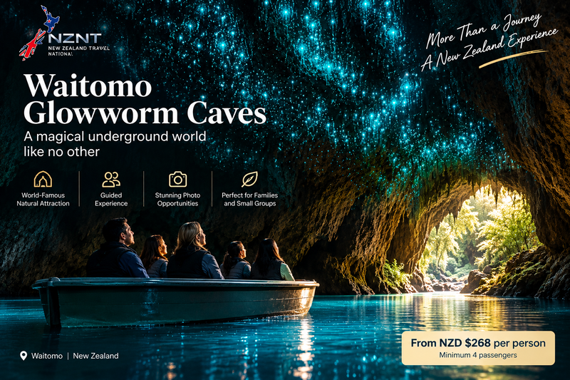 Waitomo Glowworm Caves & Hamilton Gardens Day Tour