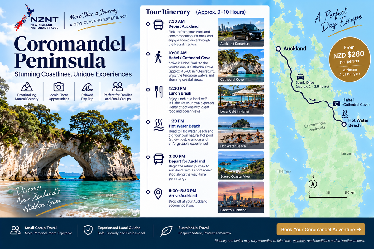 Coromandel Peninsula Day Tour from Auckland