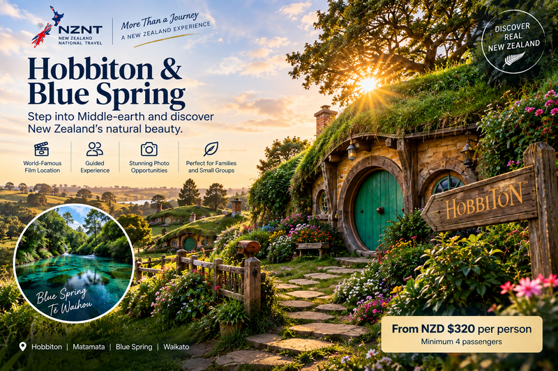 Hobbiton & Blue Spring Day Tour from Auckland